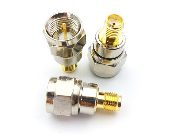 

100pcs copper f male plug to sma female jack rf coaxial adapter