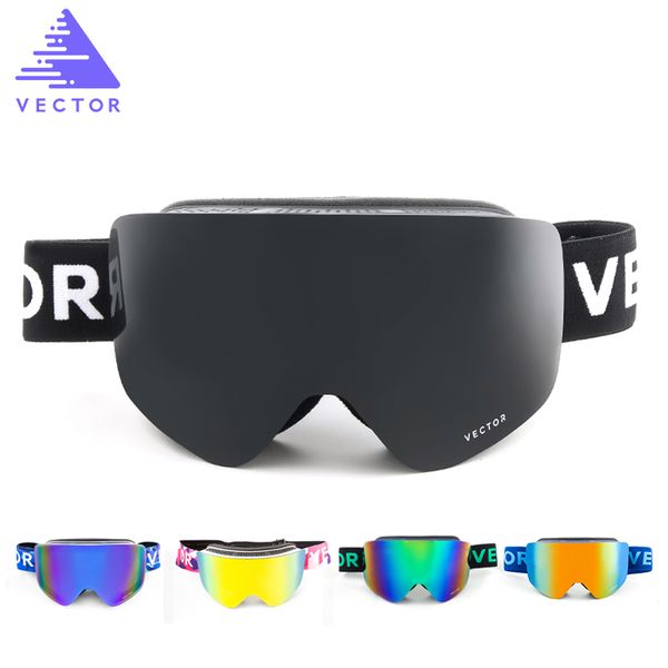 

vector ski goggles men women 2 lens uv400 anti-fog skiing eyewear snowmobile snowboard snow goggles skating mask ski glasses