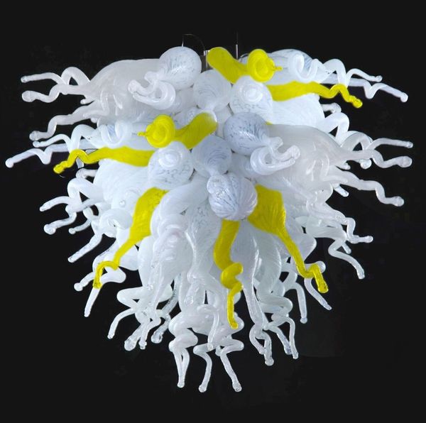 

110v/120v novelty murano borosilicate glass mouth blown white glass chandelier modern with led bulbs