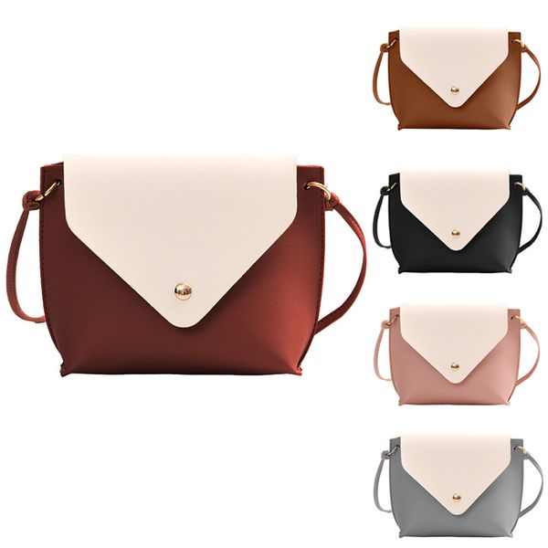 

women leather hit color shoulder bag messenger satchel tote crossbody bag wholesale&dropshipping borsa a tracolla#30