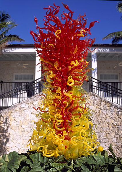 Lampada da fiore di lusso Albero Hotel Foyer Scultura in vetro soffiato di Murano colorato Decorazione da giardino per esterni Lampade da terra in piedi