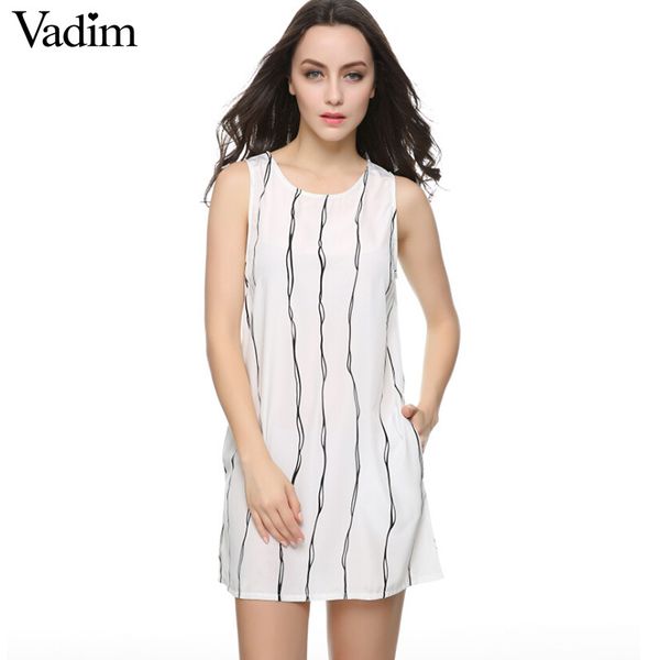 

вадим женщина белого полосатого лето сдвиг платье шикарной основные рукава мини мило платье случайный сдвиг платье qz1966, Black;pink