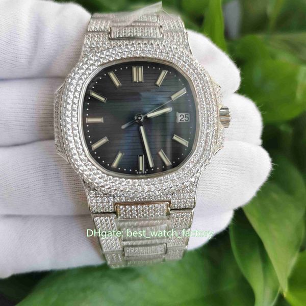 

самое лучшее качество мужские часы синий 40,5 nautilus 5711 / 1a-011 полный алмазный диск браслет top cal.324 s c движение автоматические ча, Slivery;brown