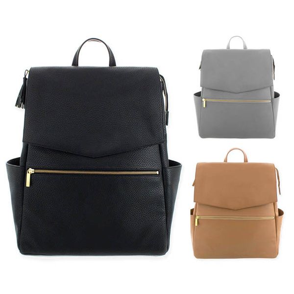 

pu leather baby diaper bag backpack+changing pad+stroller straps