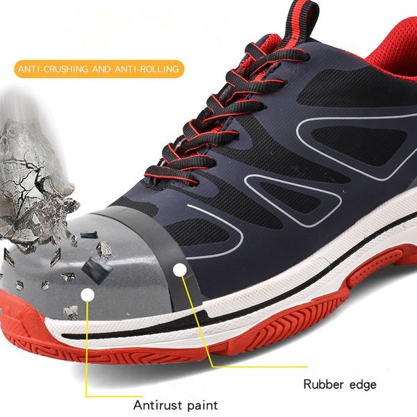 

lightweight steel toe cap safety shoes men women puncture proof construction work sneakers new anti-skid breathable safety boots