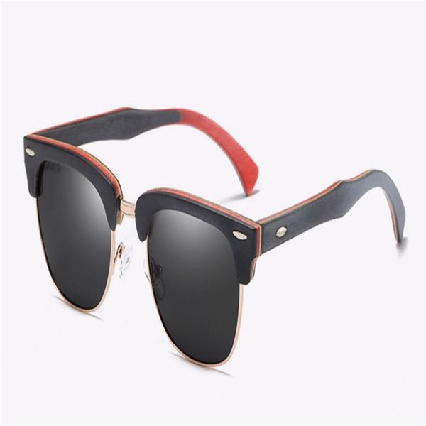 

retro new fashion handmade wooden polarized sunglasses frame brand design goggle uv400 protection sunglasses women men, White;black