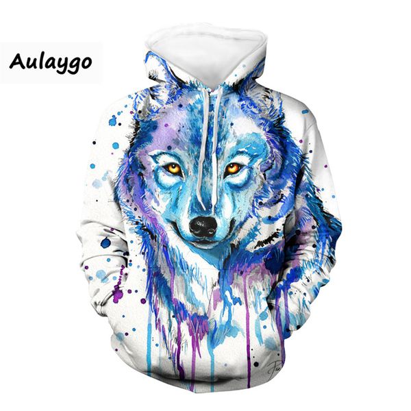 

3d wolf hoodie men hooded streetwear kpop sweatshirts korean oversized harajuku hip hop hoodie sweatshirt for couple polerones, Black