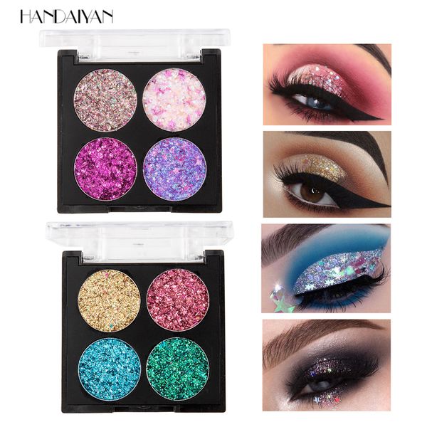 

4 colors brand glitter eyeshadow shimmer palette long lasting diamond eye shadow waterproof mineral eyes makeup powder