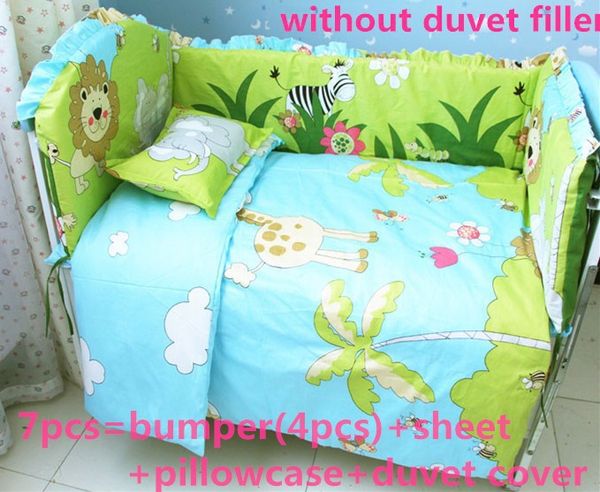 

promotion 6/7pcs baby bedding set crib cushion for newborn cot bed sets baby bumper for infant, 120*60/120*70cm