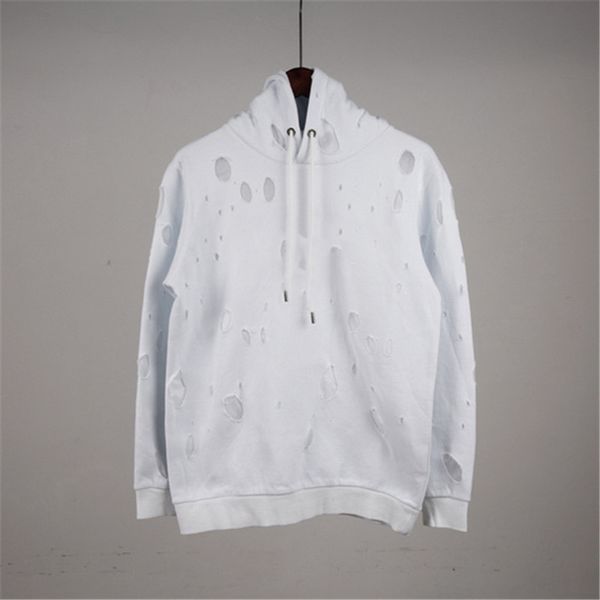 

мужская толстовка мужчины и женщины пуловер мода длинной уличная sleeved hoodie письмо печать big hole толстовка размер s-2xl оптовый, Black