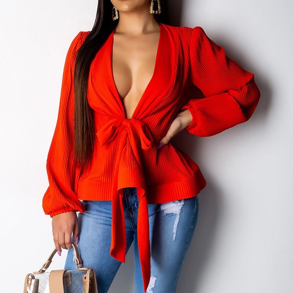 

женщины блуза 2020 summer sexy топы bowknot рубашки повседневный сыпучие топы shrts blusas feminina осень женщина одежда sj3092v, White