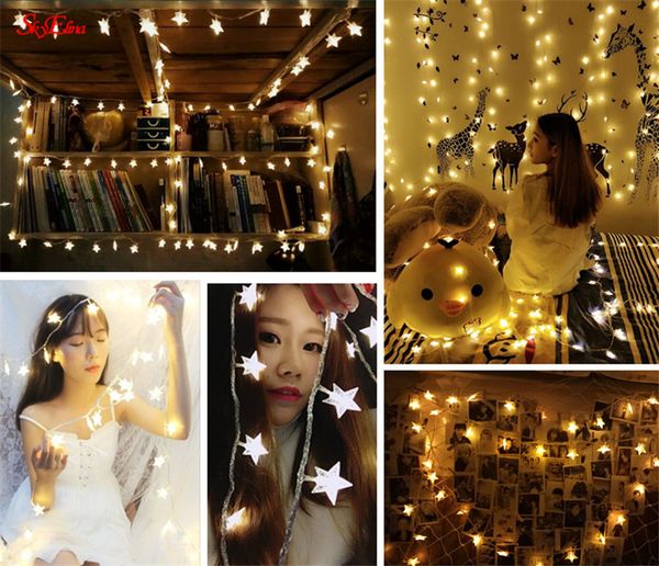 

3m/20led romantic fairy star led lights christmas decorative garland light wedding home party new year decoration 5zmm254