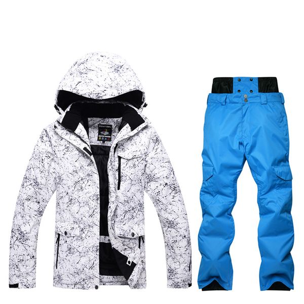 

men ski suit winter clothing waterproof ski snowboard jacket windproof outdoor sport color pants super hot