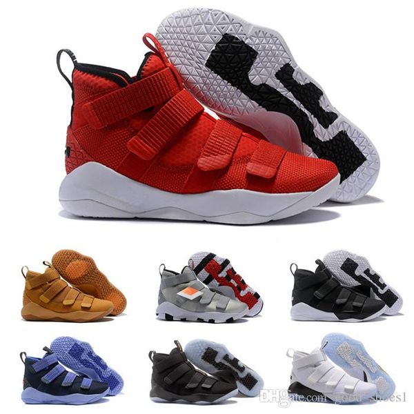 

новый Леброн солдат XI 11 темно-синий мужчины / женщины 2019 баскетбольная обувь Drop Ship