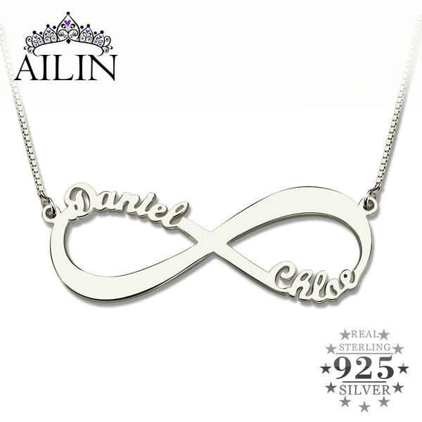 

ailin personalized infinity necklace two name necklace silver infinity name necklace love has no end love jewelry christmas gift t190620