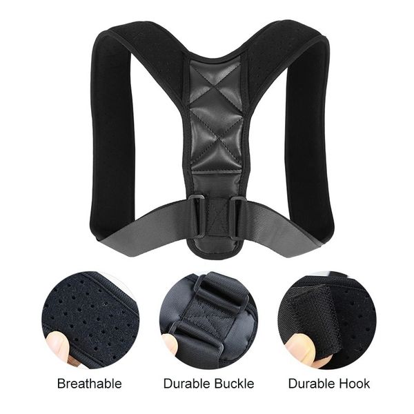 

verstelbare houding kind volwassen schouder bultrug breathable elastic back pain prevent humpbacked clavicle postureterug riem c, Black;blue