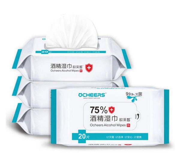 

2020 75% alcohol wipes kill 99% germs and bacteria worldwide 20 pcs/bag moq 10 bag