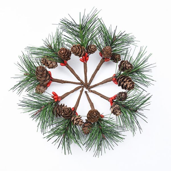 

5/10pcs pine needle mini christmas tree accessories gift box home decor artificial plants wedding flowers green deskcustom