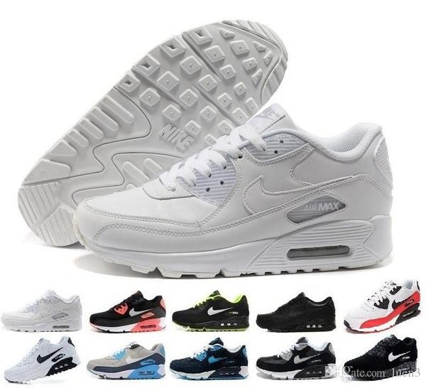 

men sneakers shoes classic 90 men running shoes wholesale drop shipping sports trainer air cushion sports shoes36-45, Black