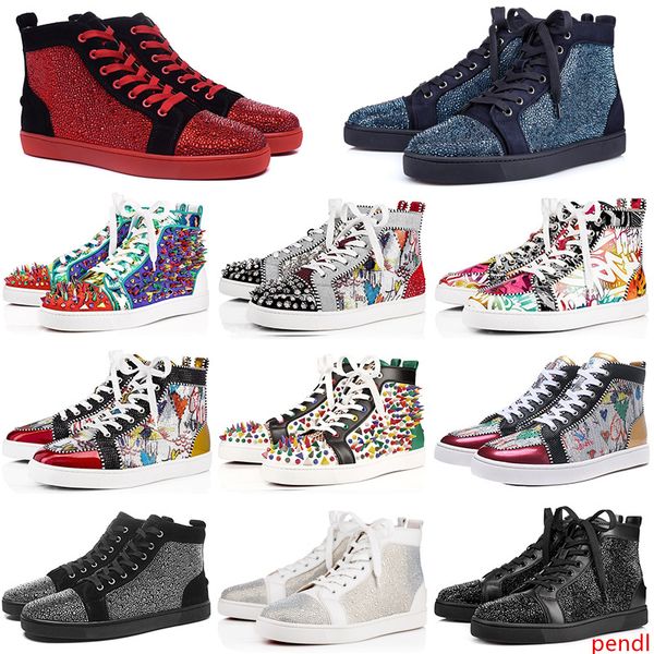 

красный модный дизайнер роскошные шипованные шипы квартиры обувь нижняя обувь для мужчин и женщин бренд любителей вечеринок натуральная кожа