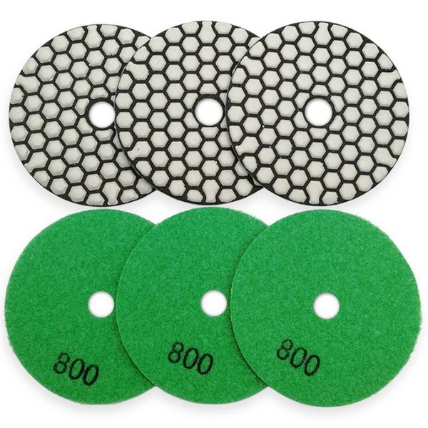 

6pcs 4 inch /100mm grit #800 diamond flexible dry polishing pad stone granite marble sanding disc resin bond polisher disc