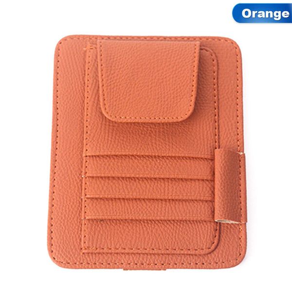 

sun visor card holder glasses clip lichee pattern pu leather for car black