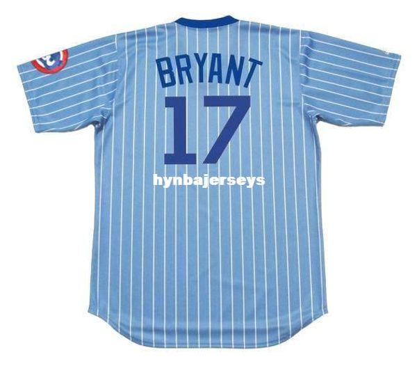 

custom kris bryant stitched 1980's throwbacks baseball jersey retro mens jerseys shirt, Blue;black