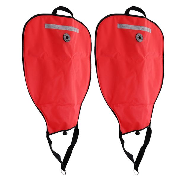 

perfeclan 2pcs/set high visibility reflective scuba diving dive 50lbs lift bag smb safe marker buoy & over pressure relief