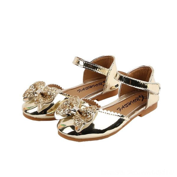 

2020new summer girl sandal kids children bowknot sandals shoes princess single shoes chaussure fille pink gold silver 2 3  5 6 7 8 9 1014t, Black;red