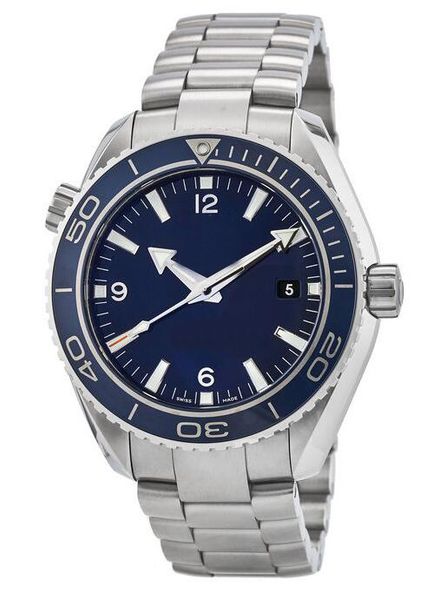

maker ceramic planet ocean co-axial automatic movement 232.90.46.21.03.001 blue dial mens men's watch watches, Slivery;brown