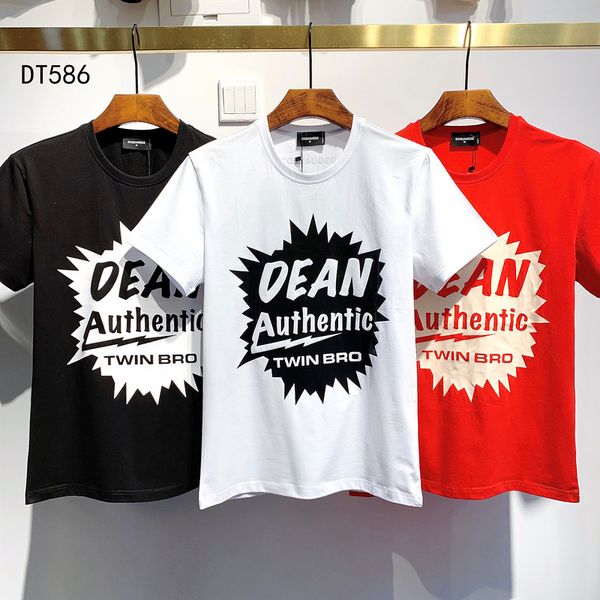 

wholesale men's dsquareadesigner t-shirt designer authentic hugo display letter print t-shirt men's hip-hop cotton breathable s, White;black