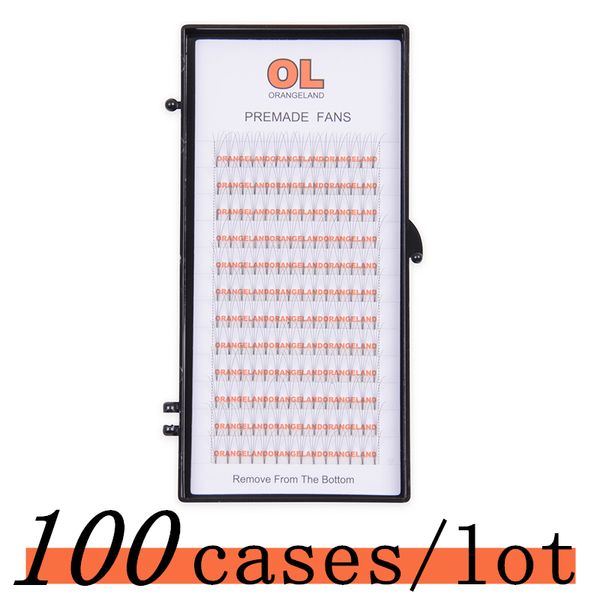 

orangeland 100 pcs/lot individual eyelashes extension supplies 0.07/0.10 c/d 8-15mm premade volume lash fans short stem fans