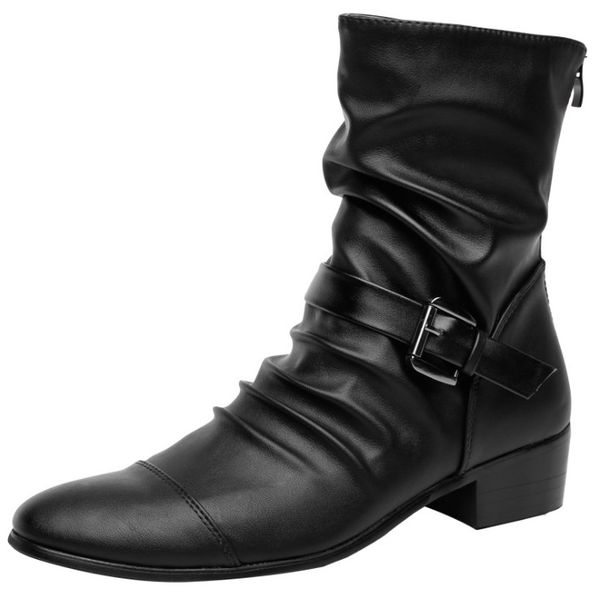 

star trail ankle boots fashion men designer booties classic monogram chunky heel martin boots men desert boots shoes 18cm, Black