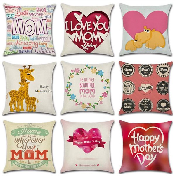 Pillow Case Mother S Day Decorative Pillows Cover Linen Sofa