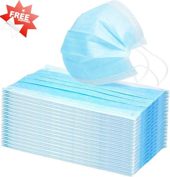 

ready to ship dhl 5-10 day disposable face mask 3-layers non-woven mouth non anti-dust anti-bacterials breathable safety masks