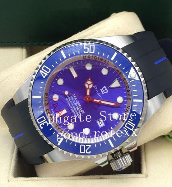 

44mm men's watches mens automatic 2813 watch men blue ceramic 116660 dive sea sport dweller chronometer rubber strap baselworld wristwa, Slivery;brown