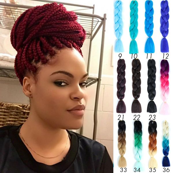 Hidola Jumbo Braid Hair Ombre Two Tone Color Xpression For Dreadlocks Braiding Synthetic Hair Extensions Headwear Women Hair Bands Hair Bands Women
