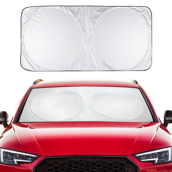 

double circle car front windshield sun heat blocking anti-uv cover protector