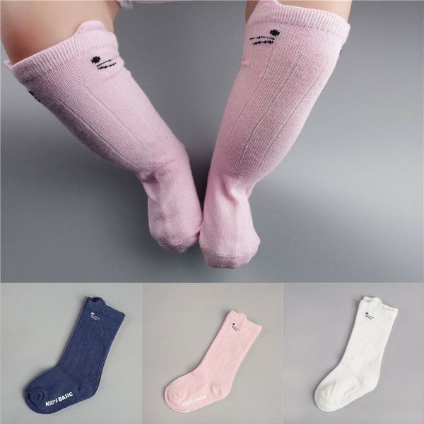 

cute sweet solid applique decor kids knitted socks for baby girl, Pink;yellow