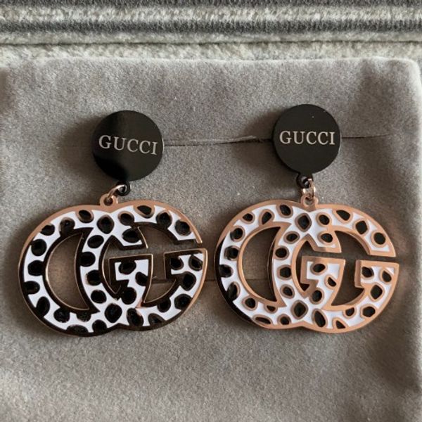 

2019 new arrival fa hion de ign luxury titanium teel ro e gold black white diamond large dangle tud earring for women men