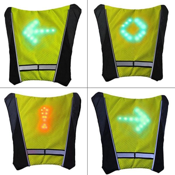 

30 pieces outdoor reflective safety waterproof led lights warning light safety jacket signal wireless remote control vest, Black