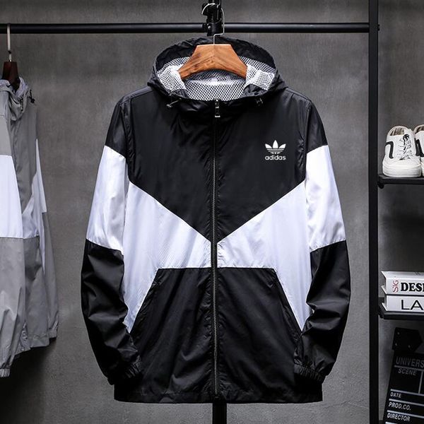 

Мода спортивный мужской дизайнер куртка лоскутное случайные мужчины ветровка ле