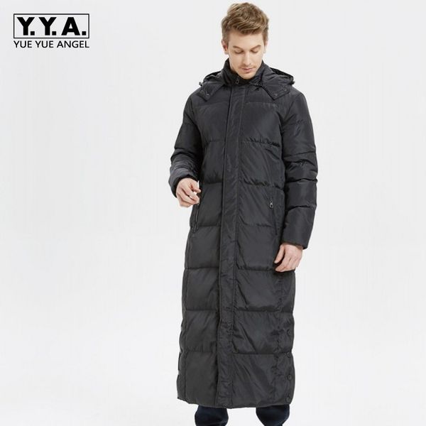 

2020 новая зима mens толстые теплый ветровки мода solid hooded верхняя одежда мужской бизнес повседневный длинный пуховик плюс размер s-5xl, Black