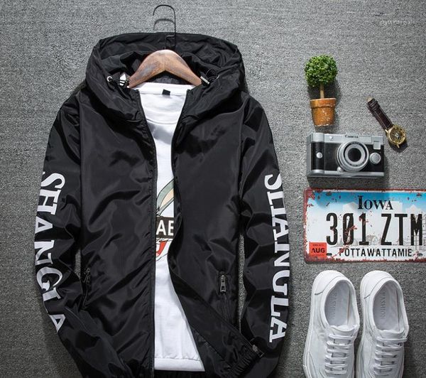 

autumn casual street style long sleeved hooded coats mens winter jacket mens designer jackets letter printed, Black;brown