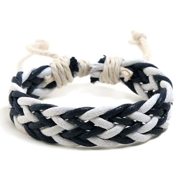 

black braided fashion casual handnade multicolor rope woven weave men women leather bracelets female male jewelry wholesale, Golden;silver