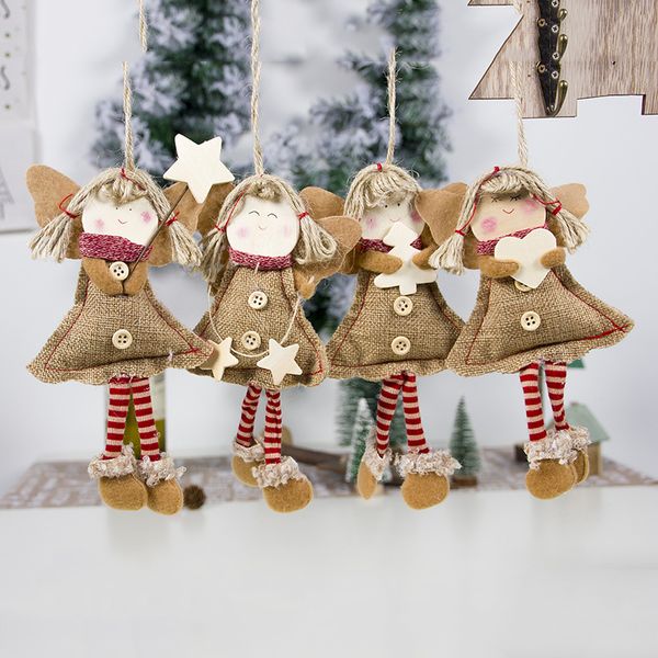

christmas tree cute smile angel hanging pendant creative cloth doll ornaments christmas party decor for home new year kids gifts