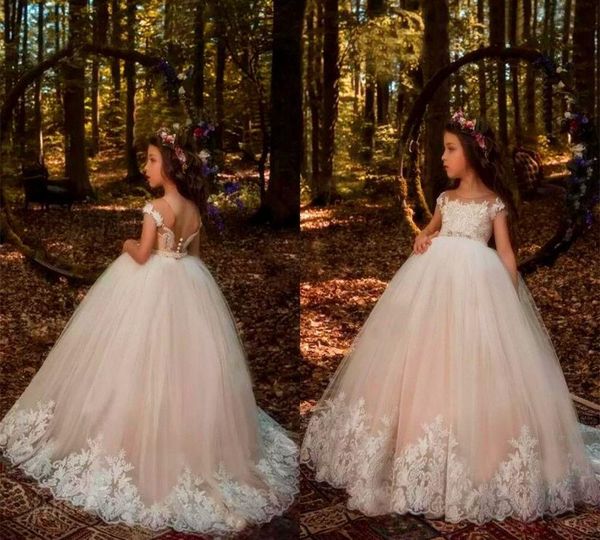 champagne floor length flower girl dresses