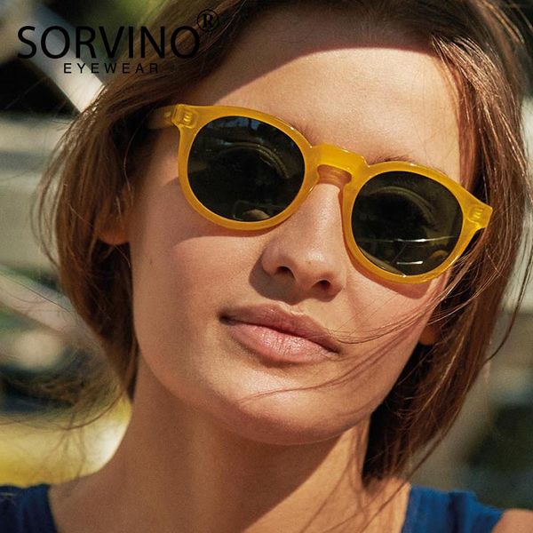 

sorvino retro round cat eye sunglasses women 90s designer orange pink mirror circle cateye sun glasses shades sp326, White;black