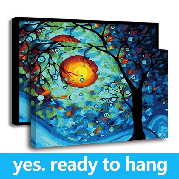 

framed canvas wall art faraway dream tree van gogh oil painting coloring wall arts pictures home room decor - ready to hang