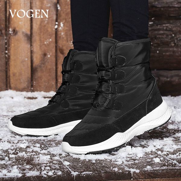 

2019 women winter boots big size 42 non-slip waterproof snow boots women thick plush ankle for -40 degrees, Black